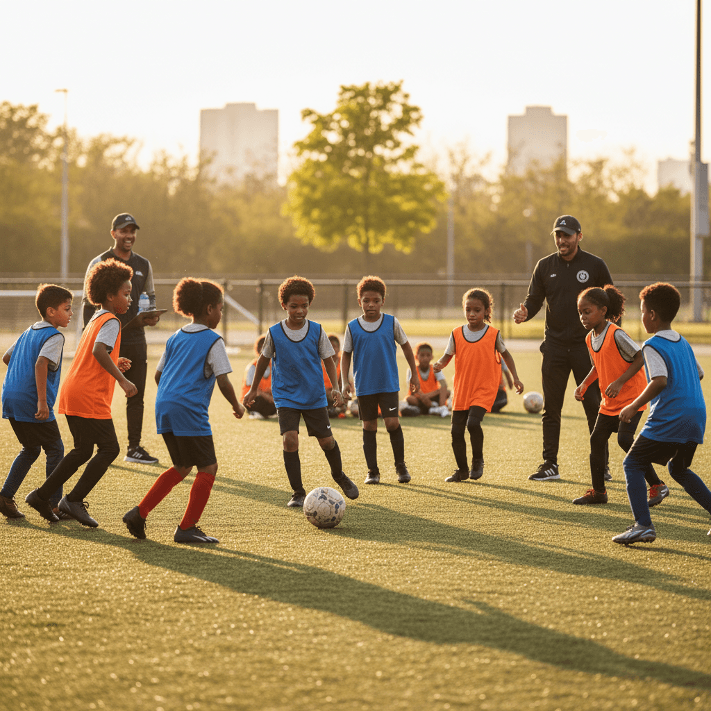 Match d'entraînement en catégorie jeune avec plusieurs joueurs