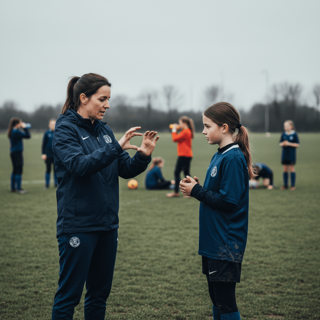 Conseils individuels entre une coach et une joueuse