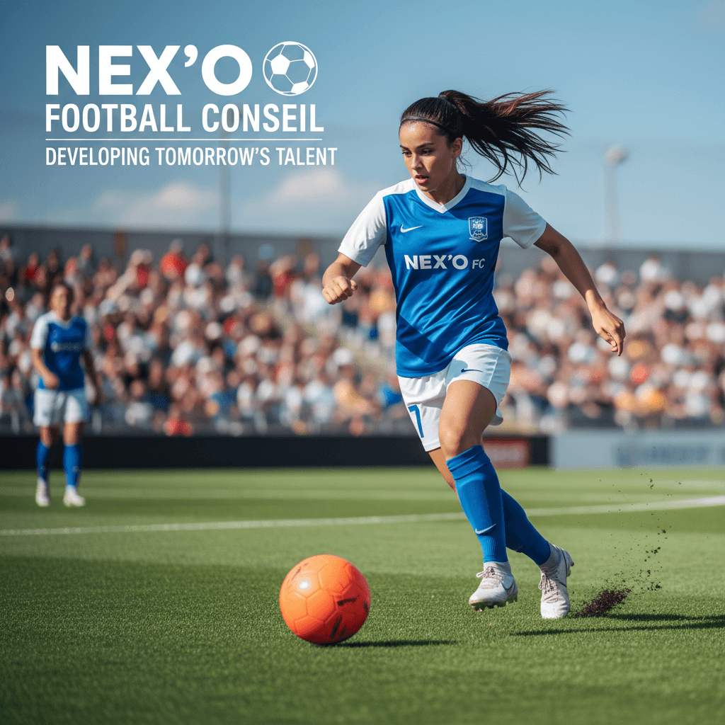 Jeune joueuse de football en action